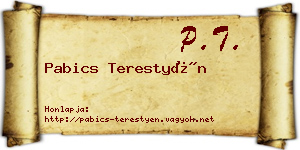 Pabics Terestyén névjegykártya